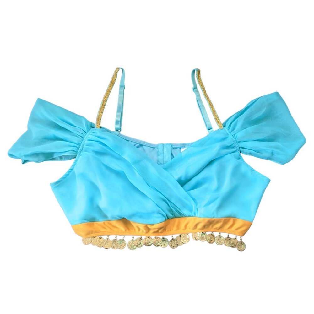 Turquoise Genie Costume Women’s Medium w/ Gold Lamp EUC - Picture 3 of 12